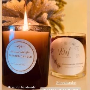 9 oz. hand poured scented candle. Soy and beeswax mix!